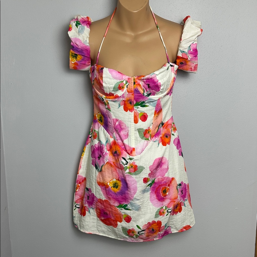 White Fox Boutique Vibrant Floral Legendary Lovers Mini Dress Kentucky Derby
